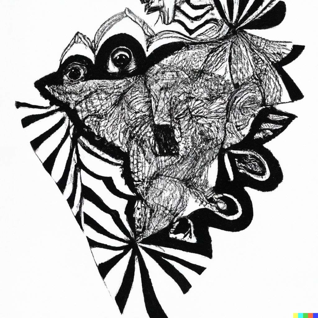 a representation of anxiety, zentangle drawing